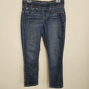 Levis Denizen Modern Pull On Cropped Jeans Womens Size 6 Wide Waistband Stretch